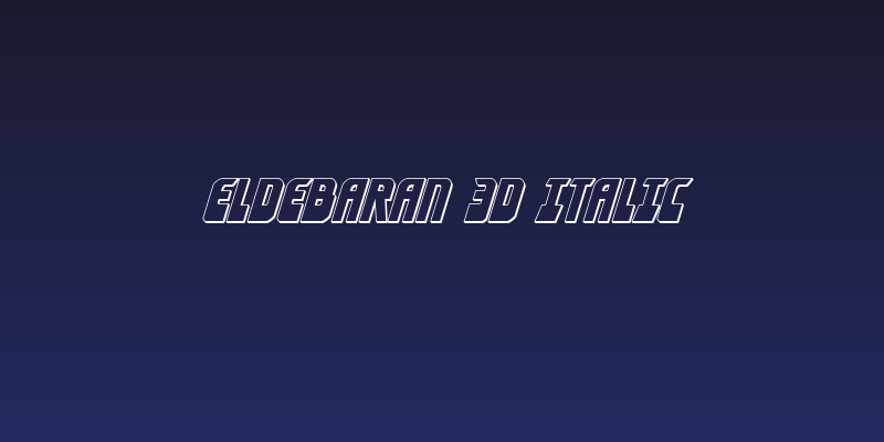 Eldebaran 3D Italic Social Header