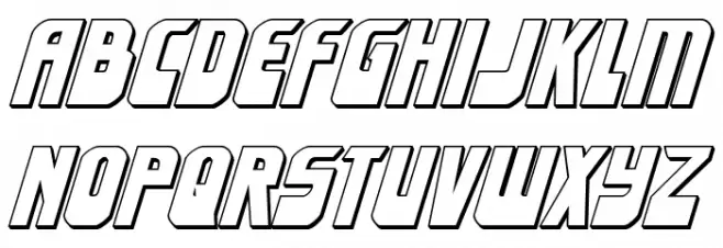 Eldebaran 3D Italic फ़ॉन्ट लोअरकेस