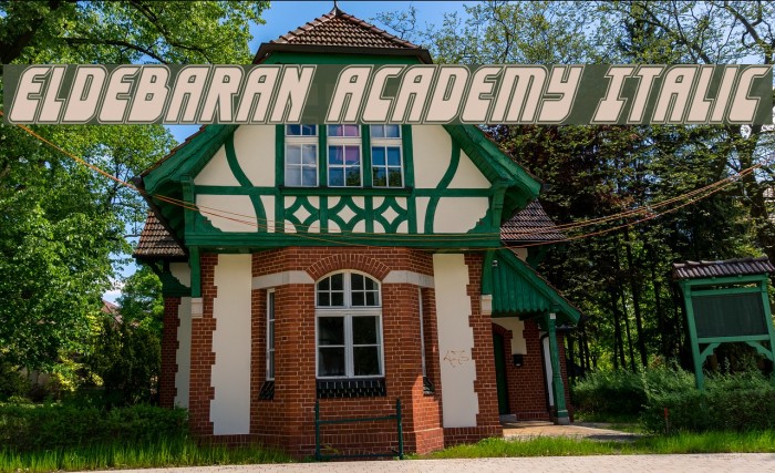Eldebaran Academy Italic Font examples
