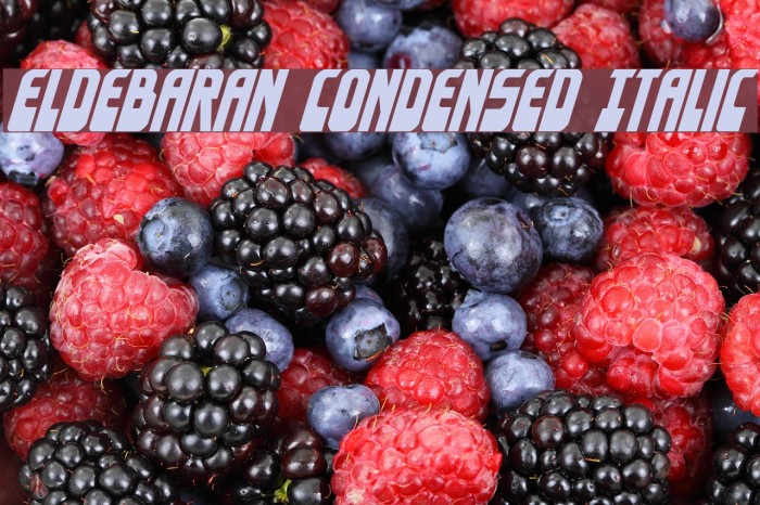 Eldebaran Condensed Italic Font examples