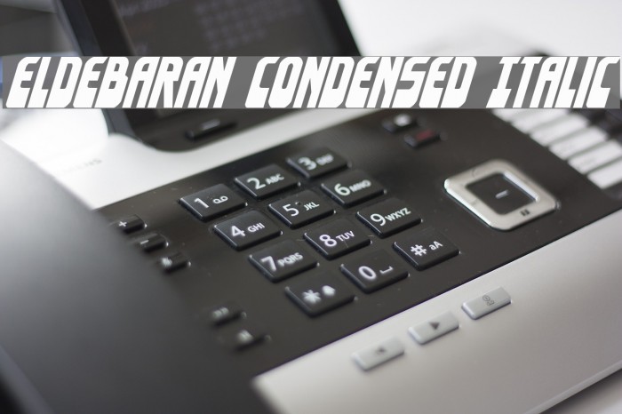 Eldebaran Condensed Italic Font examples