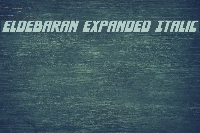 Eldebaran Expanded Italic Font examples