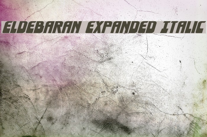 Eldebaran Expanded Italic Font examples