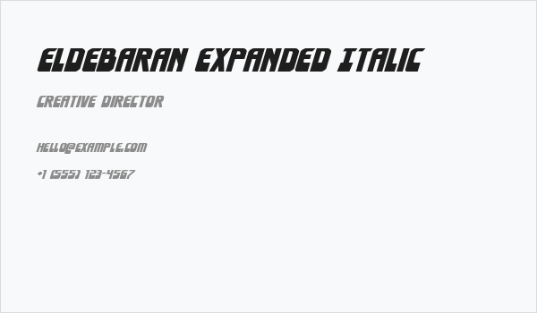 Eldebaran Expanded Italic Business Card