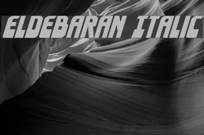 Eldebaran Italic Font examples