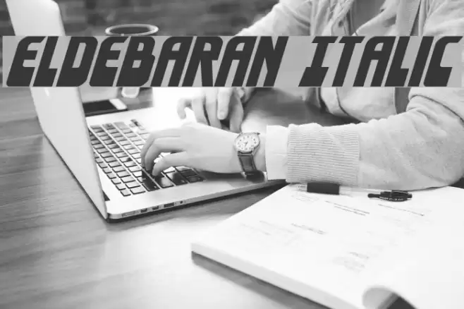 Eldebaran Italic Font examples