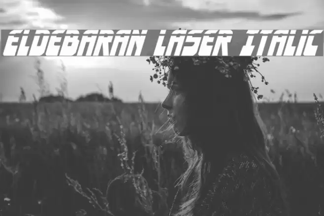 Eldebaran Laser Italic Font examples
