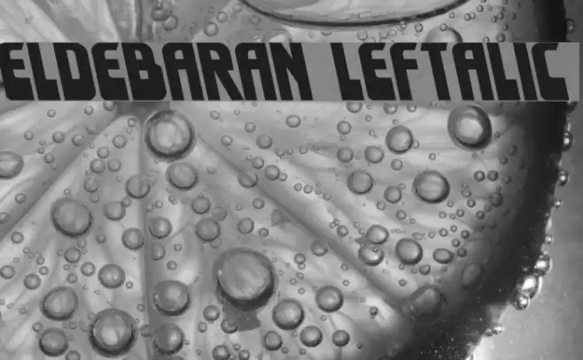 Eldebaran Leftalic Font examples