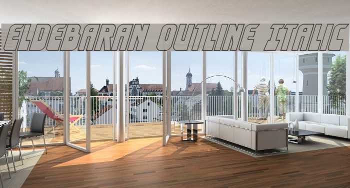 Eldebaran Outline Italic Font examples