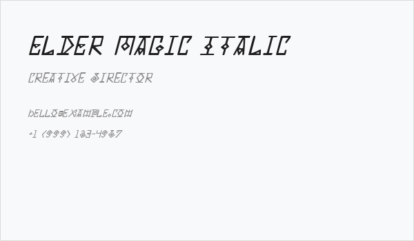 Elder Magic Italic Business Card