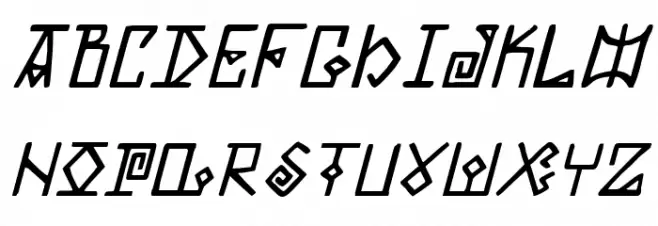 Elder Magic Italic फ़ॉन्ट लोअरकेस