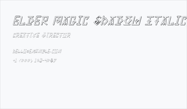 Elder Magic Shadow Italic Business Card