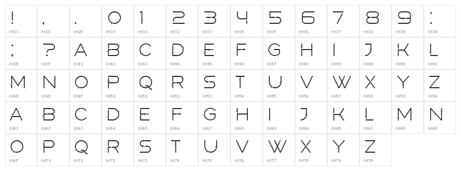 Elderberry Regular Character Map