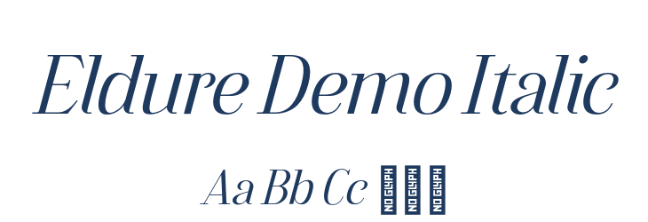 Eldure Demo Italic Font Preview