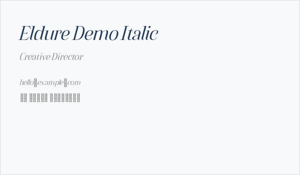 Eldure Demo Italic Business Card