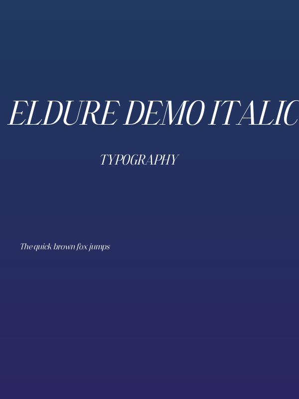 Eldure Demo Italic Poster