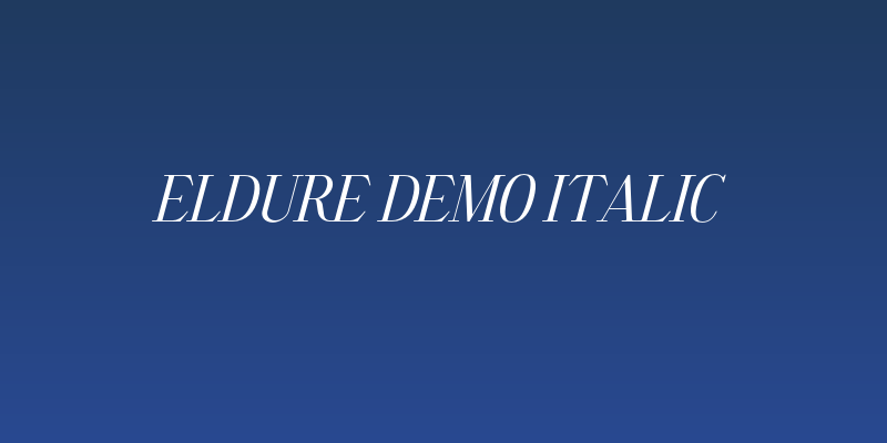 Eldure Demo Italic Social Header