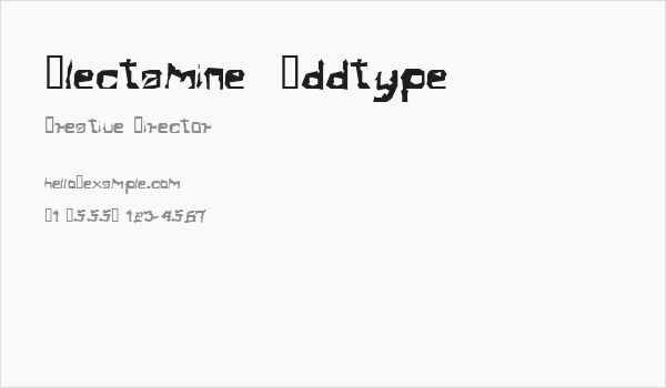 Electamine  Oddtype Business Card