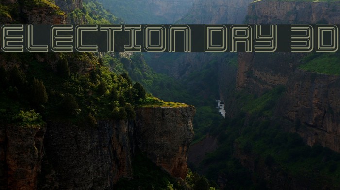 Election Day 3D Font examples