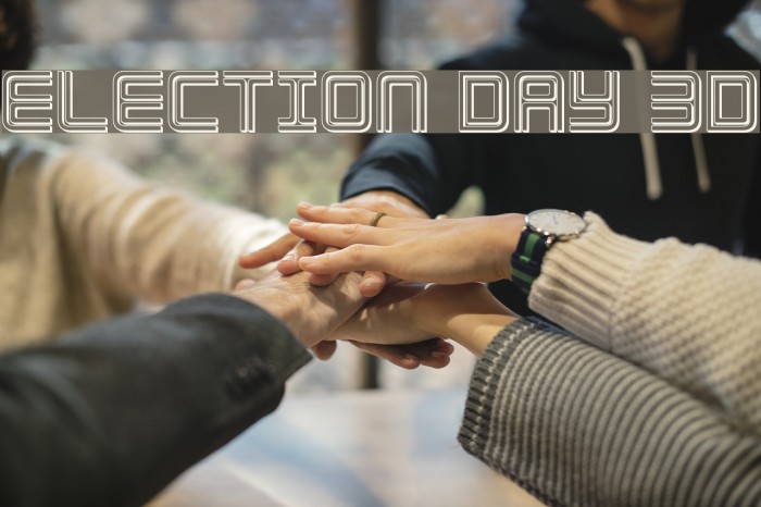 Election Day 3D Font examples