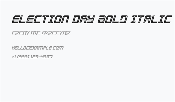 Election Day Bold Italic Business Card