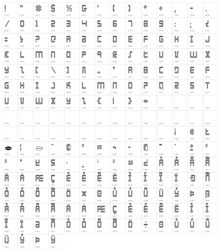 Election Day Condensed Character Map