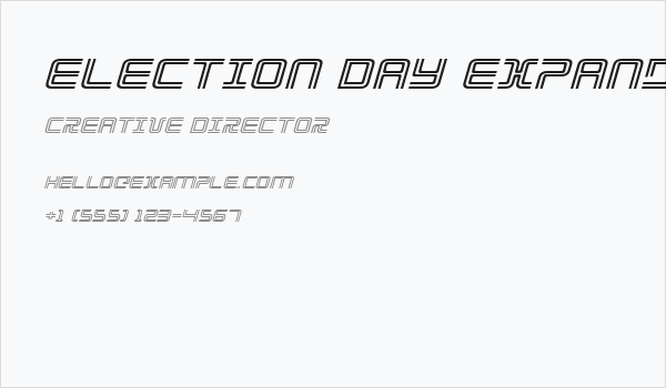 Election Day Expanded Italic Business Card