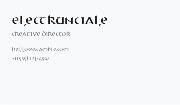 ElectrUnciale Business Card