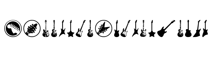 Electric Guitar Icons  Frei Schriftart Herunterladen