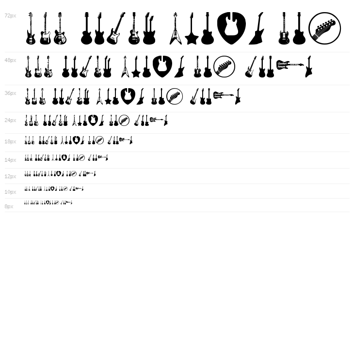 Electric Guitar Icons Waterfall