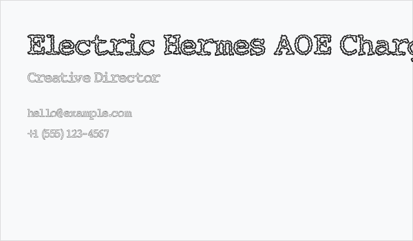 Electric Hermes AOE Charge Business Card