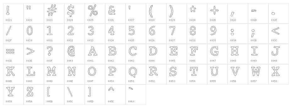 Electric Hermes Character Map