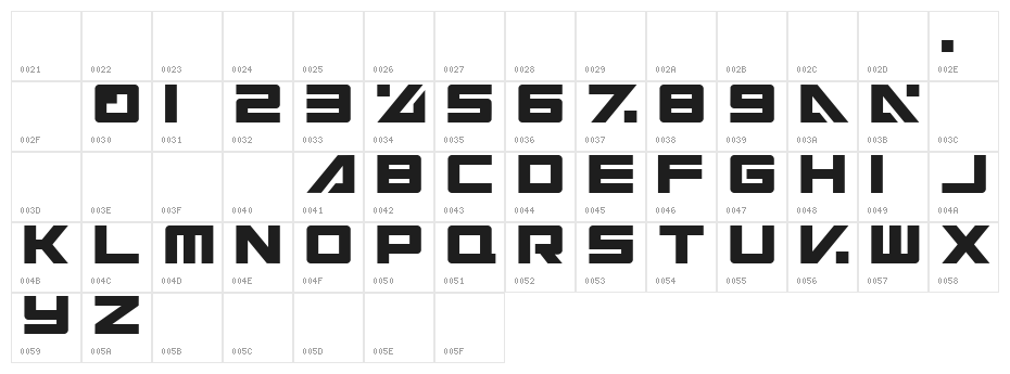 Electric Toaster 76 Character Map