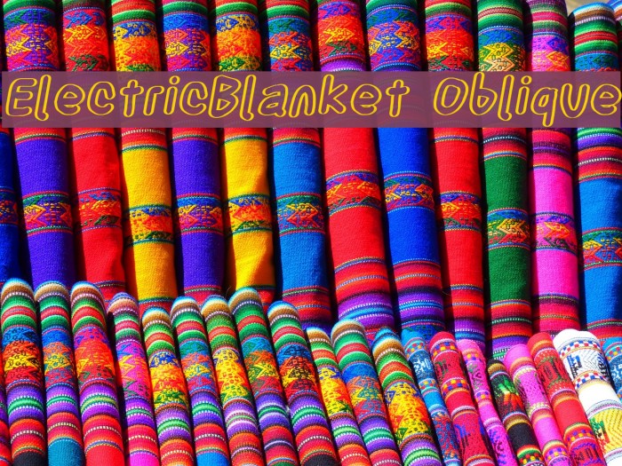 ElectricBlanket Oblique Font examples