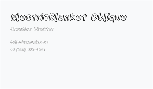 ElectricBlanket Oblique Business Card