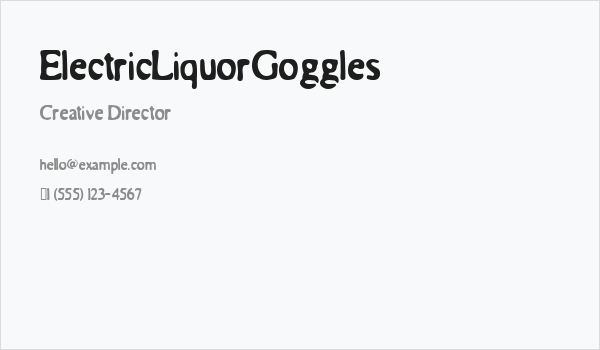 ElectricLiquorGoggles Business Card