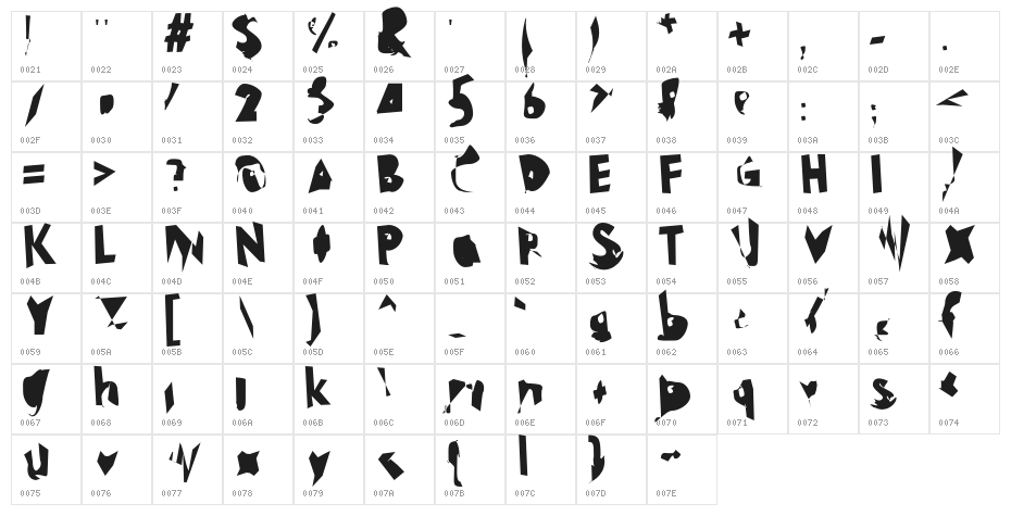Electrical Snow Condensed Character Map