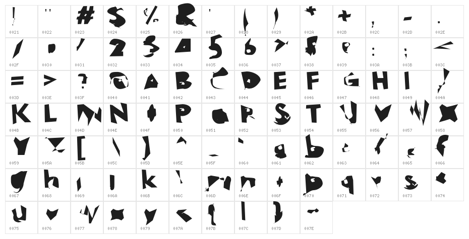 Electrical Snow Extended Character Map
