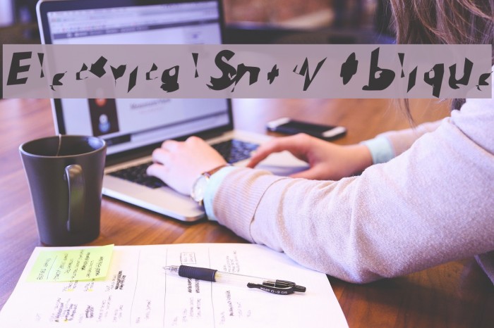 Electrical Snow Oblique Font examples