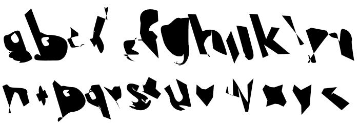 Electrical Snow ReverseOblique Font LOWERCASE