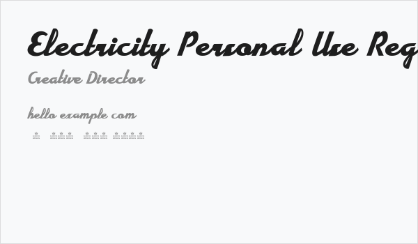 Electricity Personal Use Regular Business Card