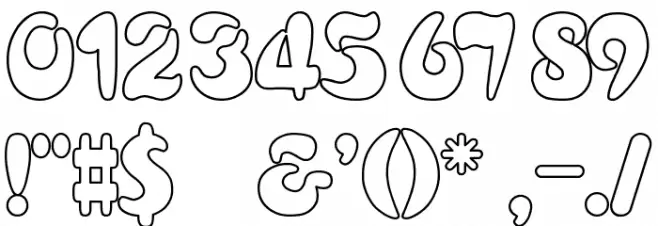 Electrik Hollow Font OTHER CHARS