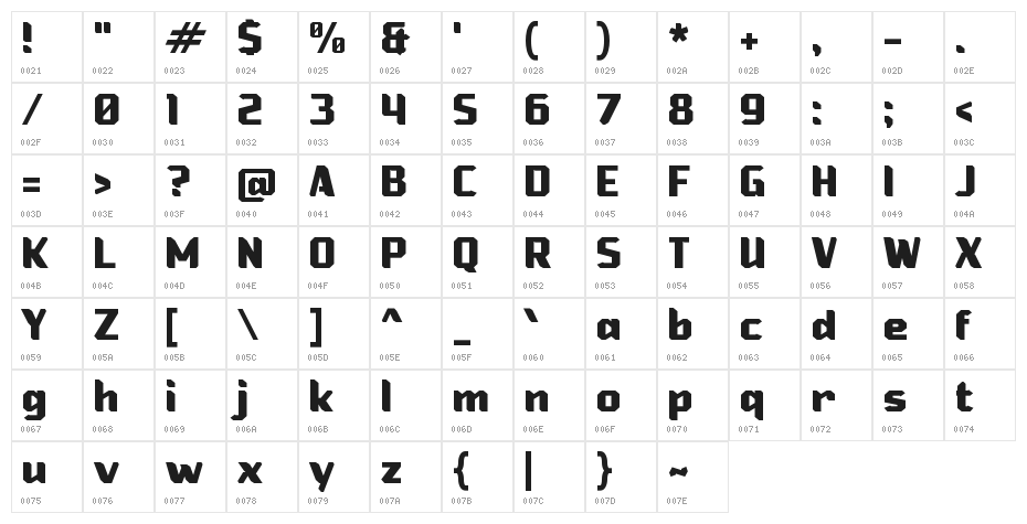 Electro Box Character Map