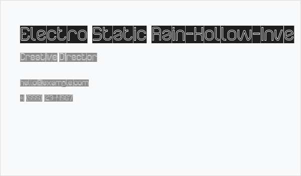 Electro Static Rain-Hollow-Inve Business Card