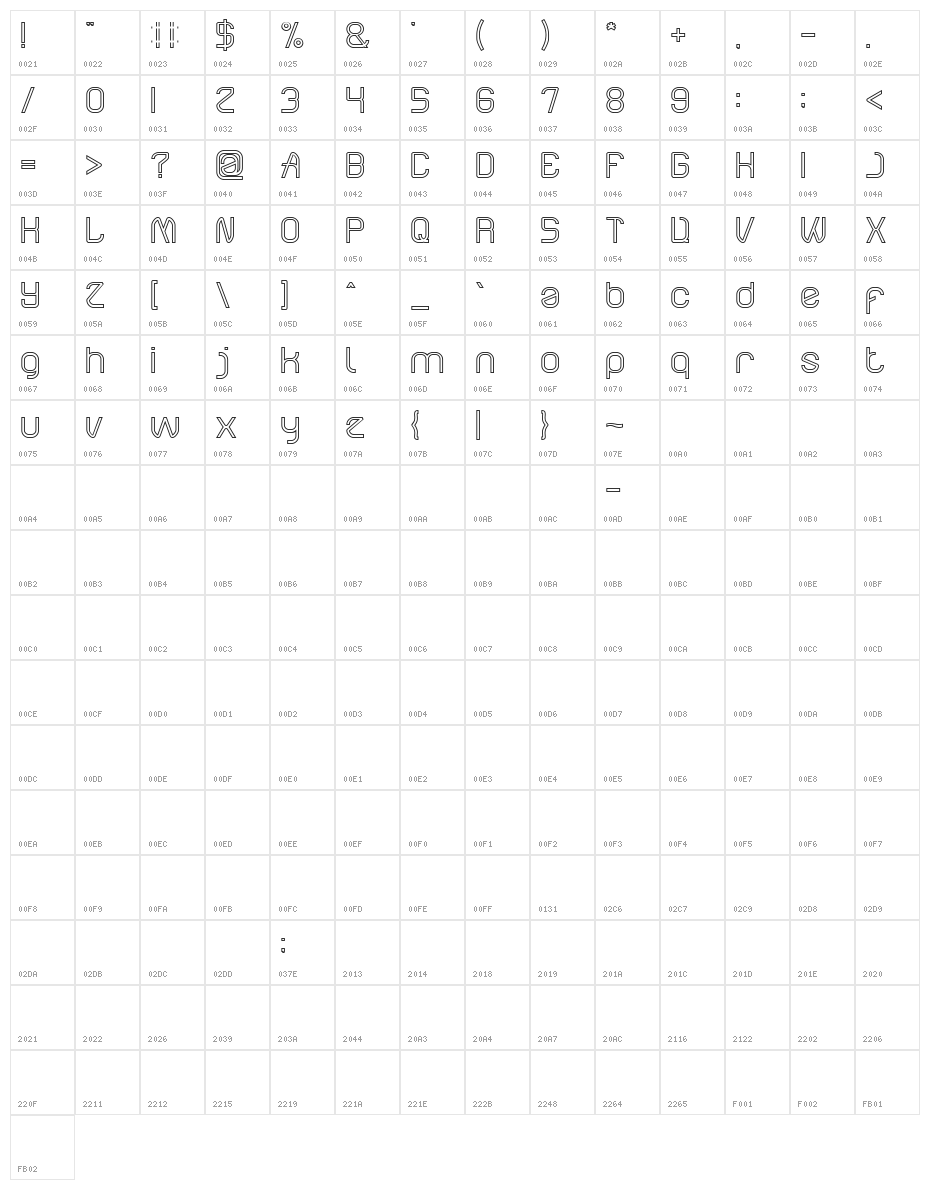 Electro Static Rain-Hollow Character Map