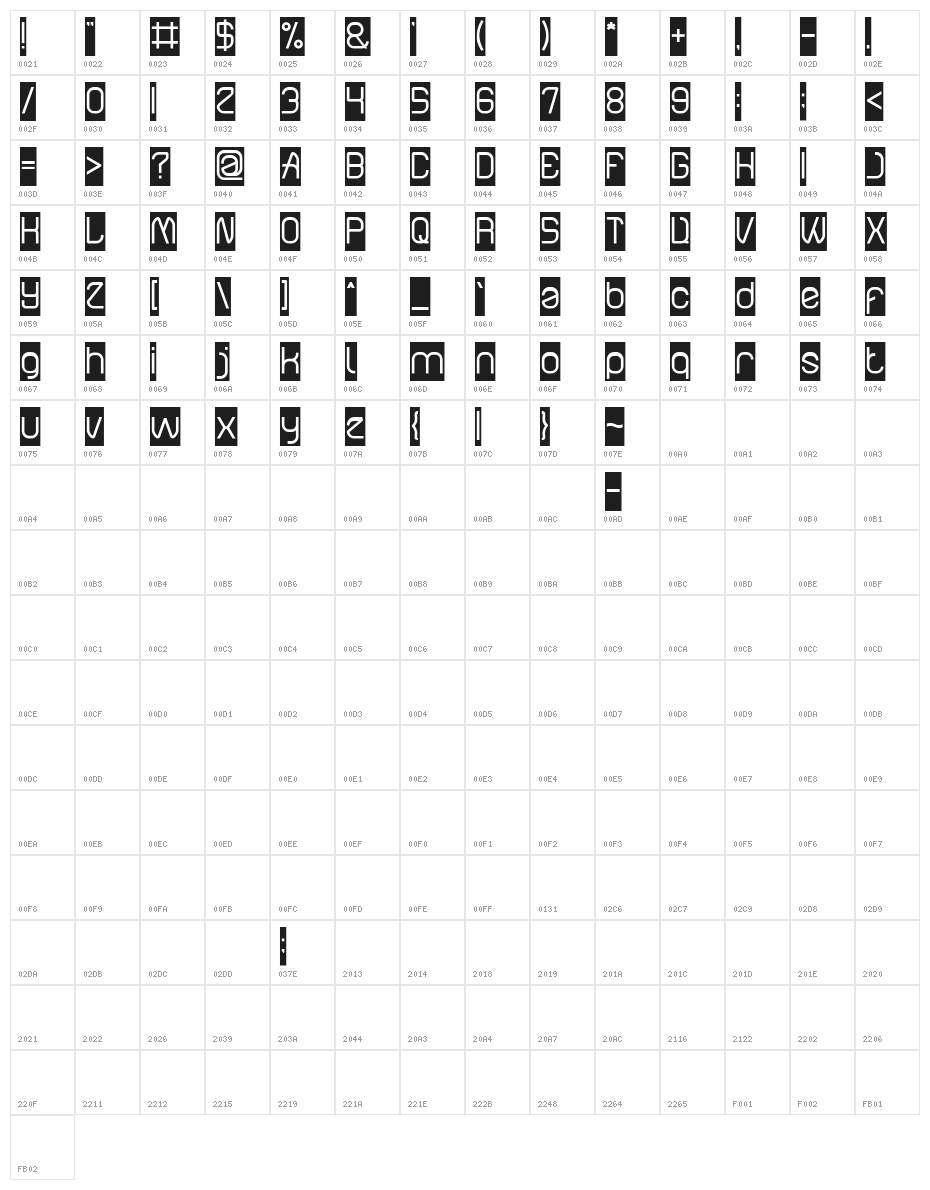 Electro Static Rain-Inverse Character Map