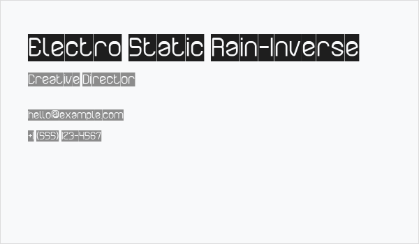 Electro Static Rain-Inverse Business Card
