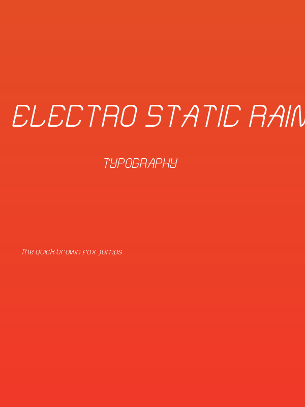 Electro Static Rain-Light Italic Poster