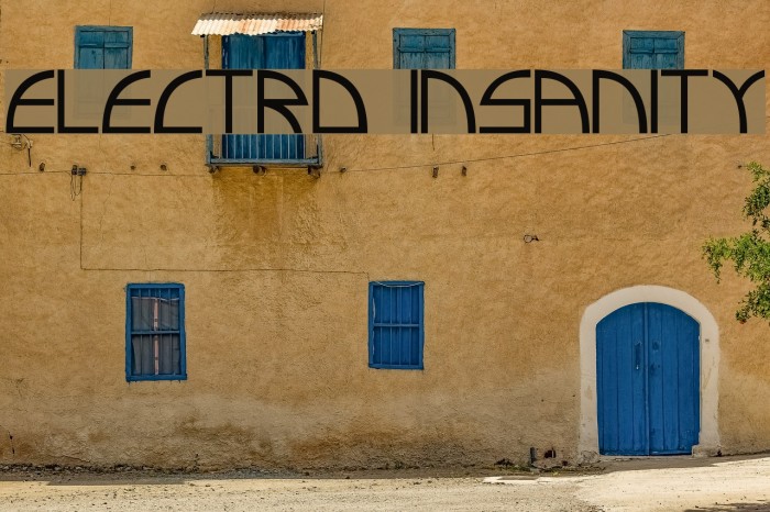 Electro insanity Font examples