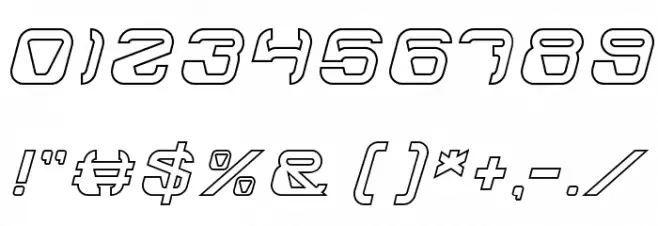 ElectroMagnetHollow Font OTHER CHARS